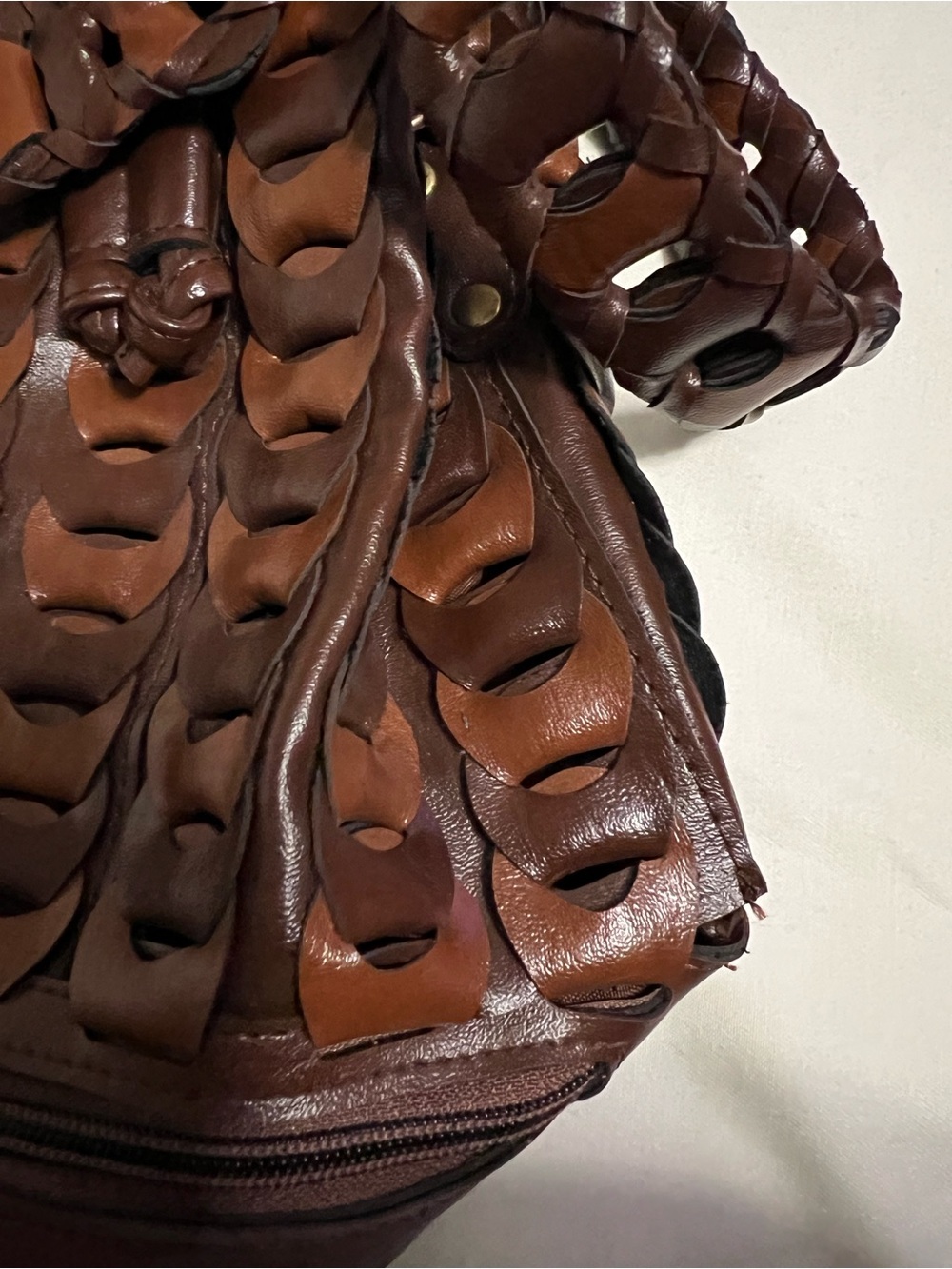 Unbranded Vegan Leather Braided Backpack - Picture 5 of 12